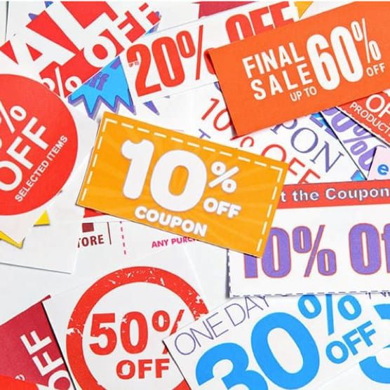 different custom printed coupon labels