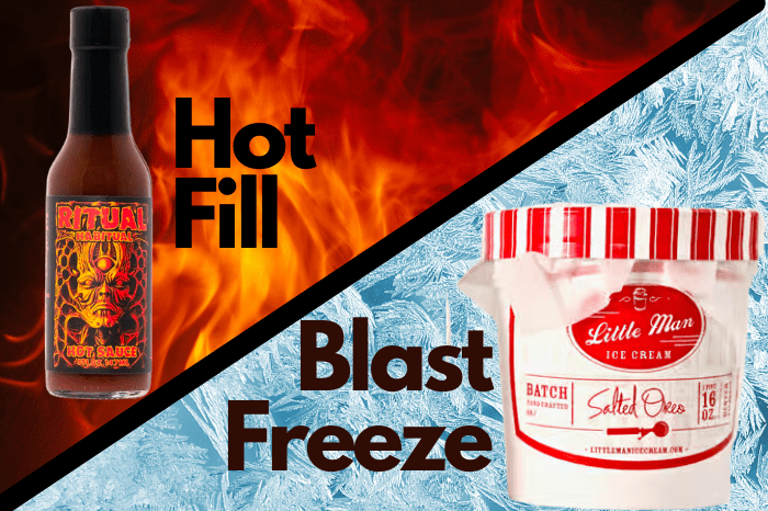Products that undergo hot filling or blast-freezing processes immediately after labeling must use a special adhesive for label materials.