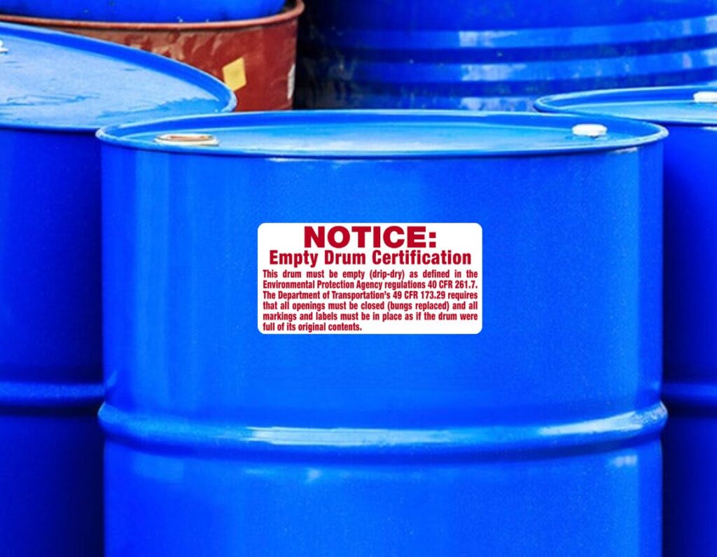 Columbine Label Vinyl Labels Drum Warning Label