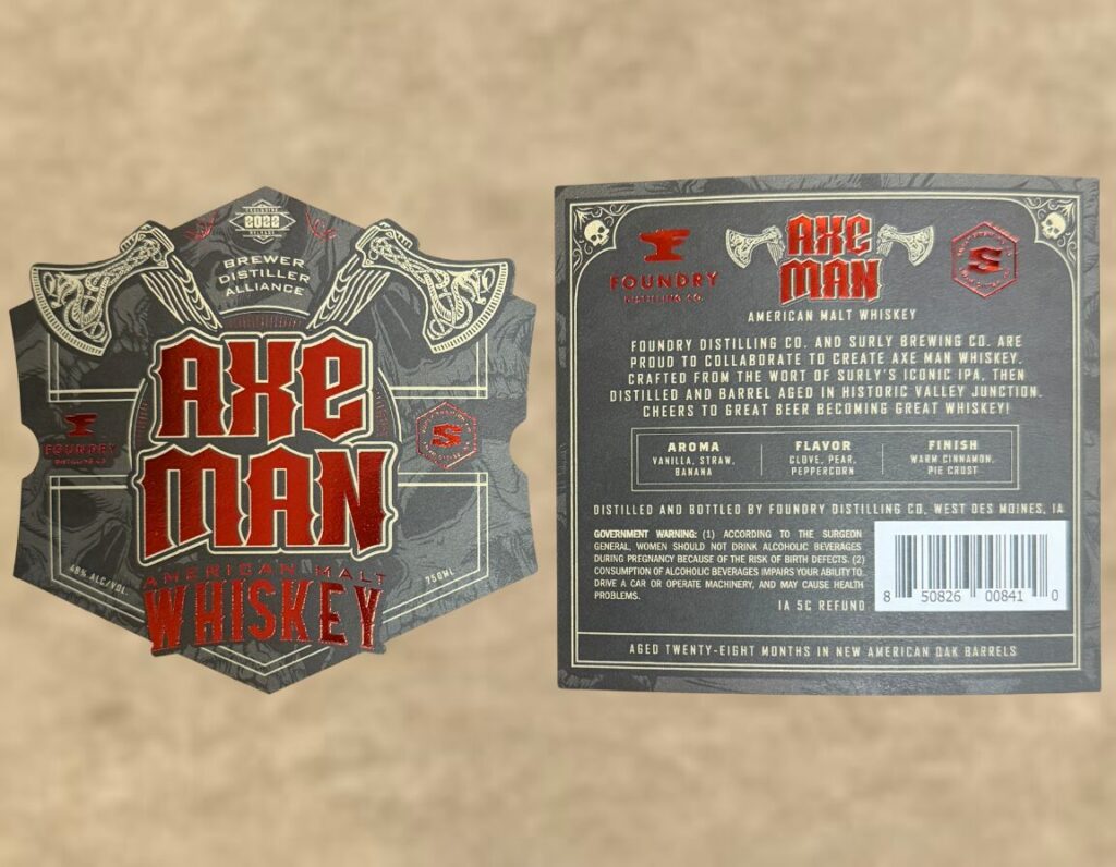 bottle front and back label set